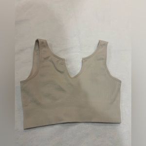 Tan athletic bra